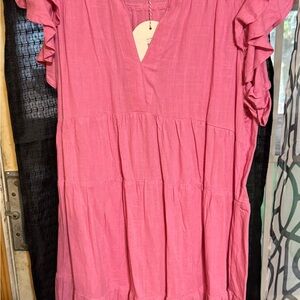 Pink Ruffled Women's Top